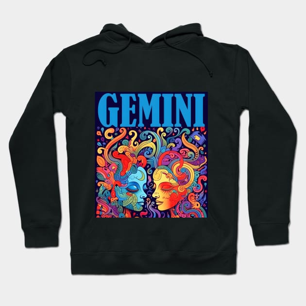 Gemini Zodiac Sign Hoodie by TooplesArt